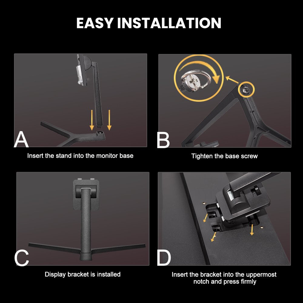 CRUA 24" 180 Hz Curved Gaming-Monitor - FHD 1080P rahmenloser Computermonitor, AMD Freesync, geringe Bewegungsunschärfe, DP- und HDMI-Anschluss, Schwarz