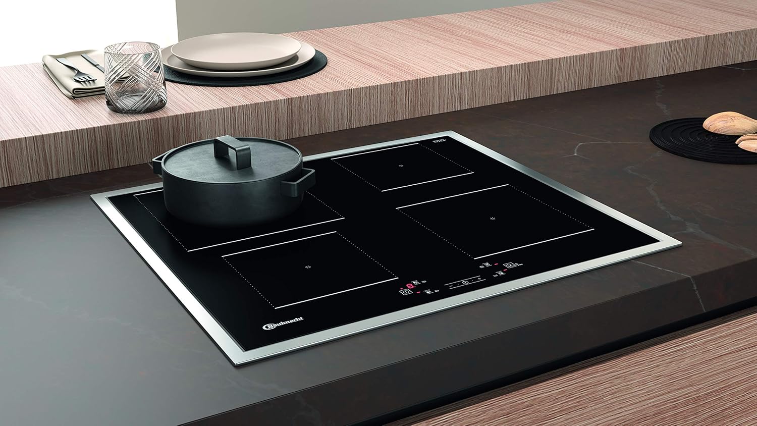 Bauknecht Induktions-Kochfeld BQ 2760S FT / Booster/ Touch Control /Simmer-Funktion / Restwärmeanzeige/ flacher Edelstahl-Rahmen